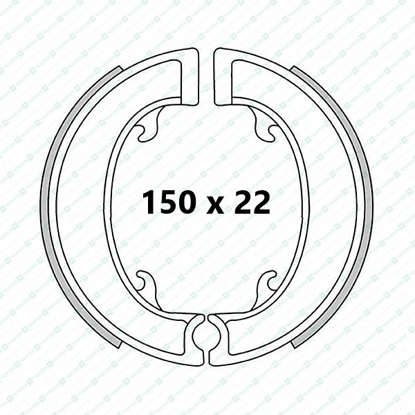 BSA C15 front and rear brake shoes (Standard)