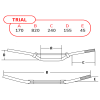 Guidon Trial taille 6 pouces anodisation bleue